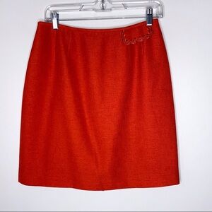 Jasper Red Orange Textured Career Skirt 8
